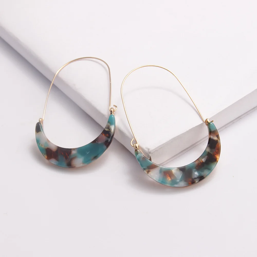 Европейский и американский бренд Za новые акриловые лунные серьги-кольца для