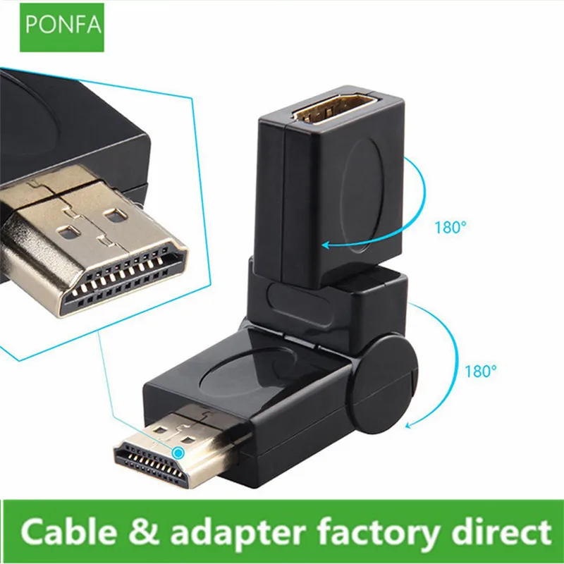 360 градусов вращающийся шарнир 4K 3D HDMI штекер HDMI Женский Регулируемый кабель адаптер конвертер разъем