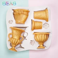 flower pot silicone mold creative crown soap mold manual ice cream mold party cake decoration baking mold diy soap bar molds
