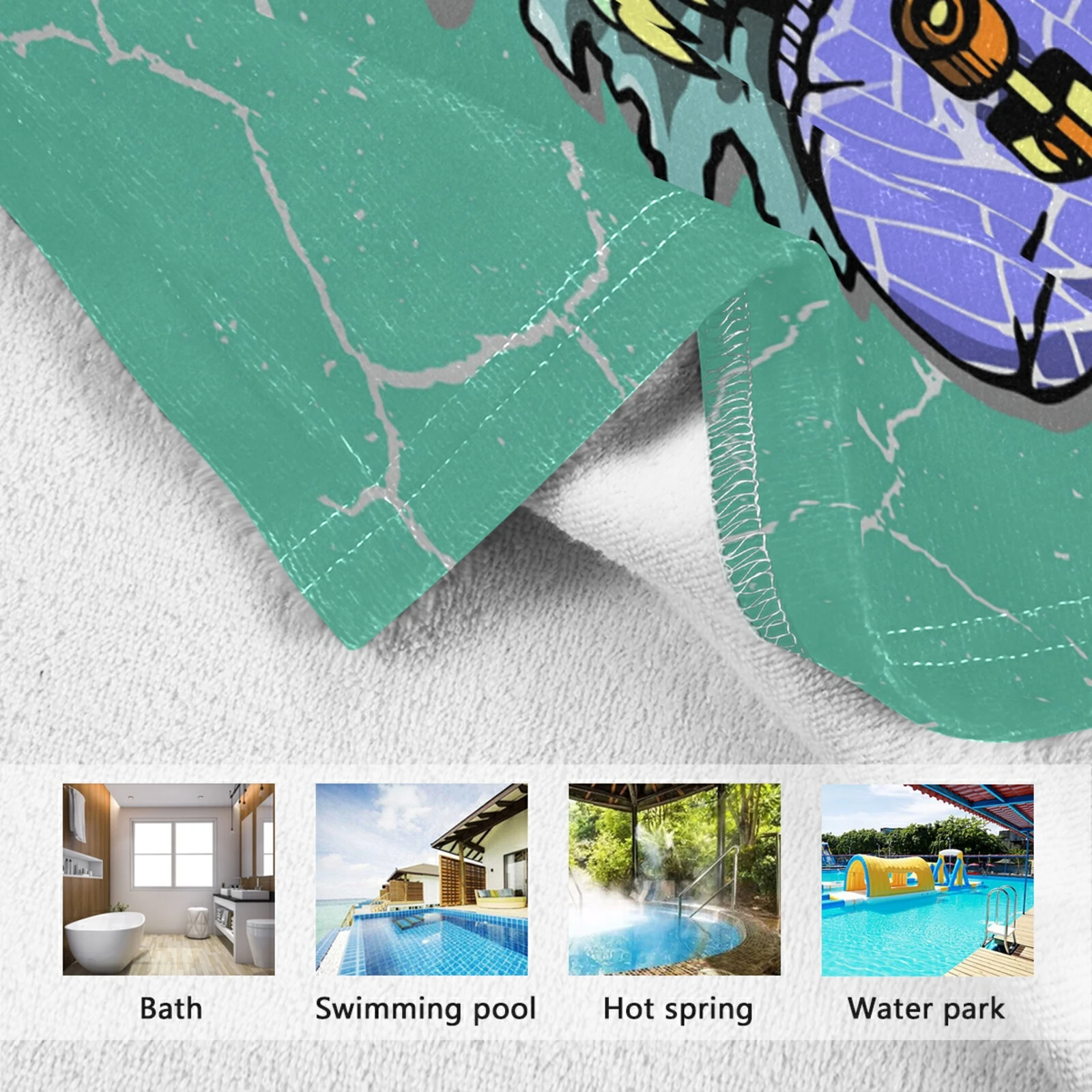 Детское полотенце для ванны с капюшоном из хлопка