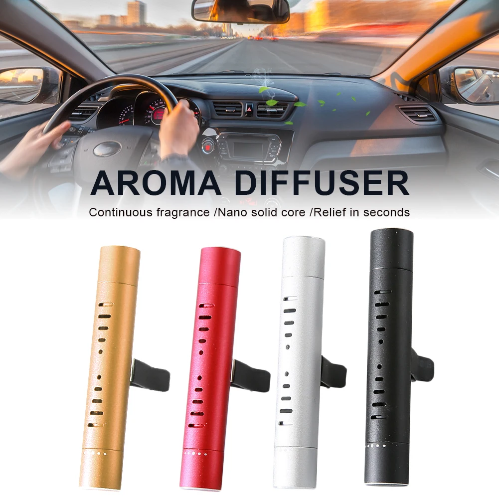 

Car Interior Air Freshener Air Vent Clip Air Condition Aroma Diffuser Solid Perfume Fragrance with 5 Scented Perfume Sticks Ship