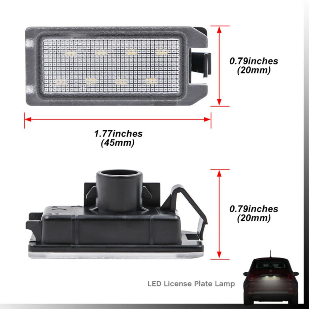 

2x SMD LED Number License Plate Lights Error Free Lamp For Fiat 500C 2013-2019 LED License Plate Lights