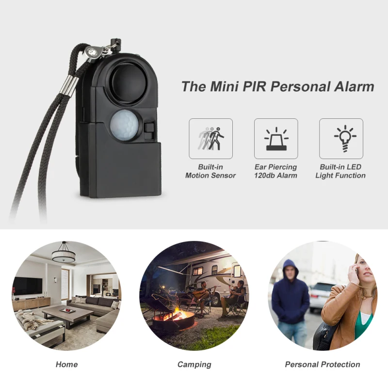 

Camping Travel Portable Mini PIR Infrared Motion Sensor Detector Alarm 120dB Wireless Home Security Anti-theft Dropshipping