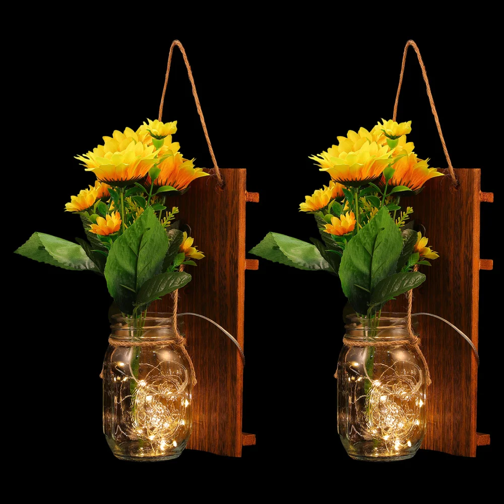

2 Sets Wall Art Hanging Lights Rustic Wall Sconces Home Decoration