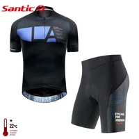 santic men summer cycling suits jersey shorts set mtb bicycle cycling clothing mountain bike wear clothes breathable asian size