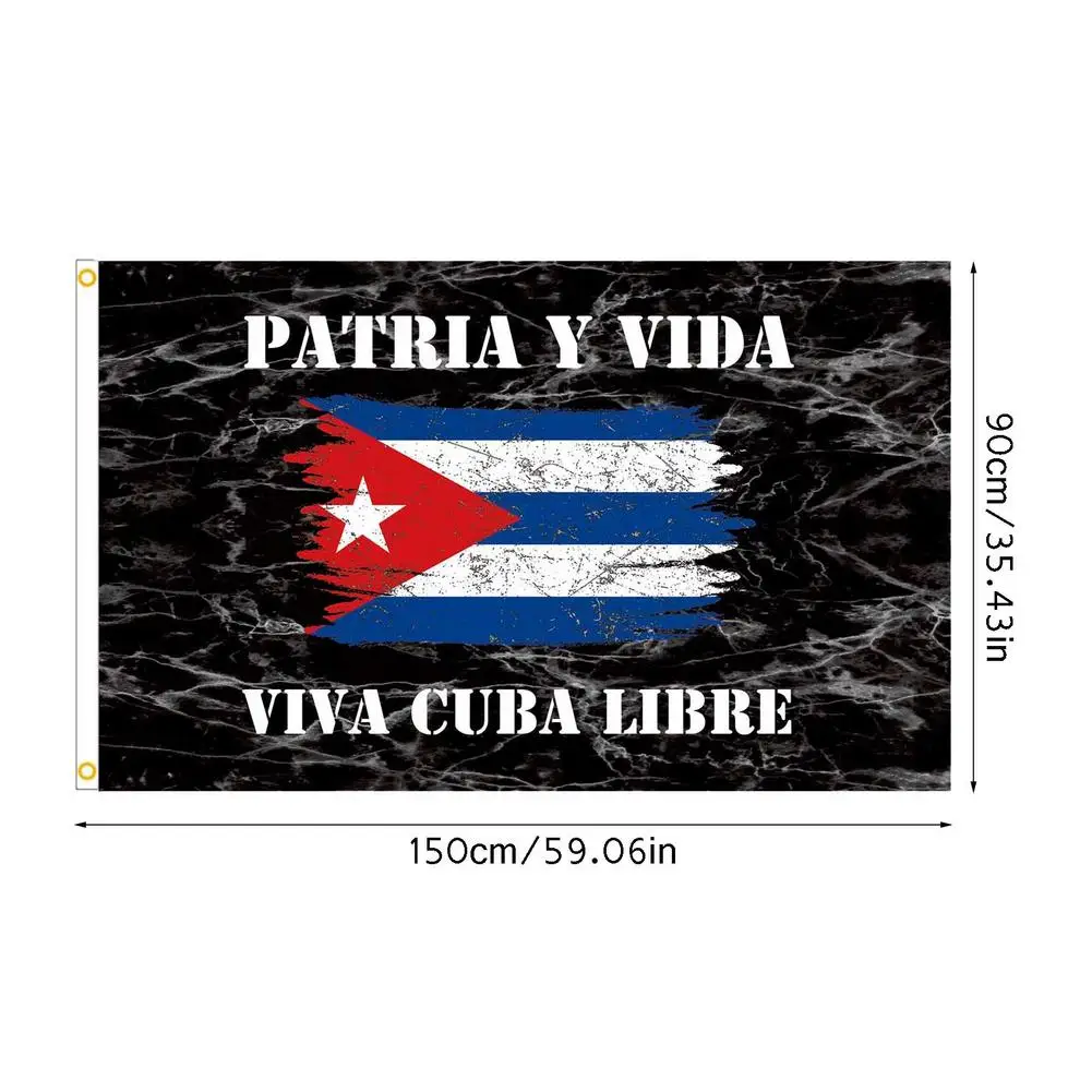 

90x150cm Polyester Cuban Flag Sturdy And Durable Banner For Parties Backyards Cars Walls Gardens Playgrounds Decoration