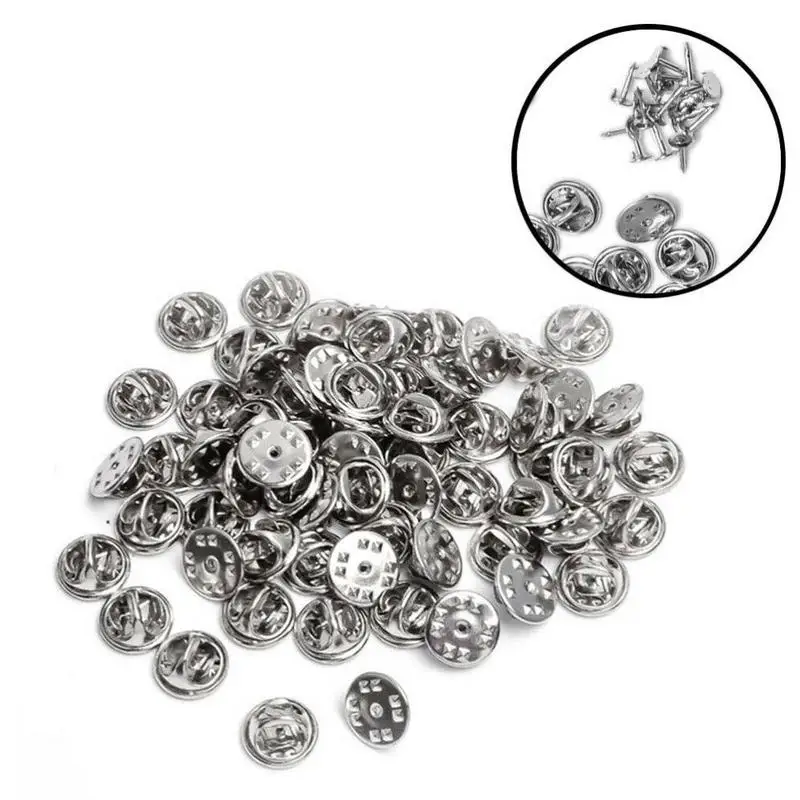 12 мм 100 шт. значок шапка шпильки задние металлические застежки бабочка клатч