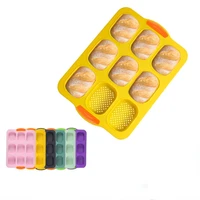 9 grid oval baguette baguette silicone french bread bakeware non stick mold muffin pan tray baking tools kitchen accessories
