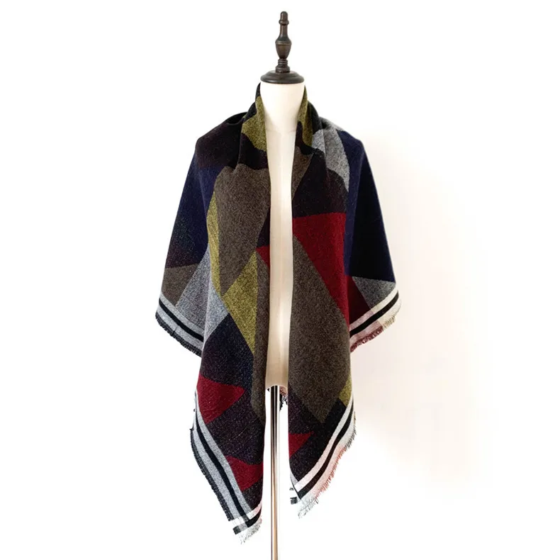 Европейская американская Берцовая Геометрическая квадратная шаль из