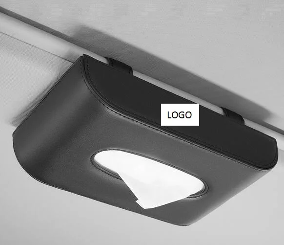 Черный Кожаный Автомобильный солнцезащитный козырек Tissue Box автоматический насос