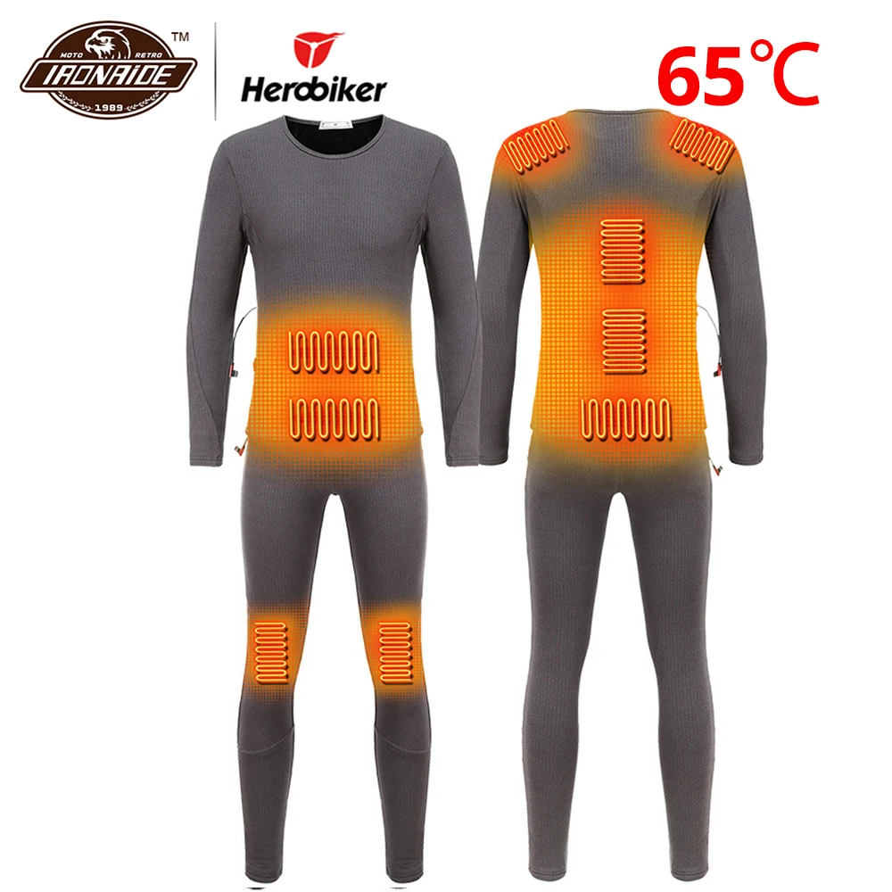 Новый костюм с подогревом Мужская мотоциклетная куртка комплект термобелья