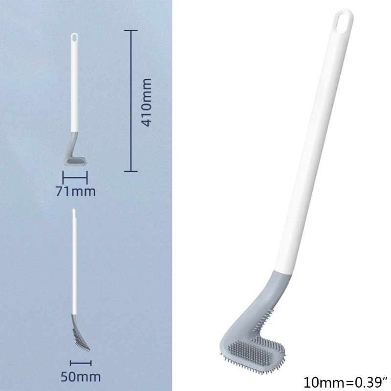 

Bathroom Toilet Bowl Brush Toilet Cleaning Brush with Non-slip Soft Plastic Long-handled TPR Bristles Clean Easily
