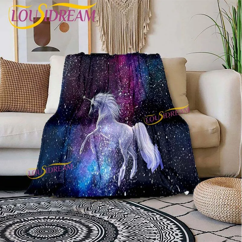 Супермягкое фланелевое одеяло с принтом в виде единорога Фланелевое покрывало