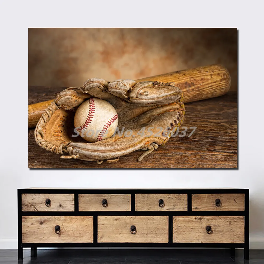 Большой бейсбольный спортивный флаг деревенская Картина на холсте ВИНТАЖНЫЙ