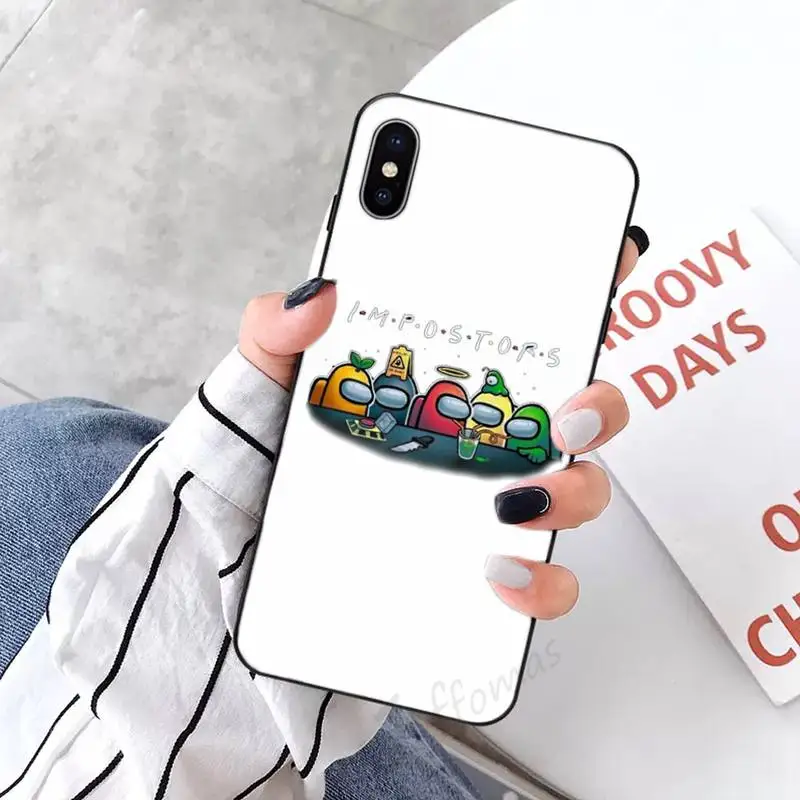 

Among Us fashion game funny Phone Case Candy Color for iPhone 6 7 8 11 12 s mini pro X XS XR MAX Plus