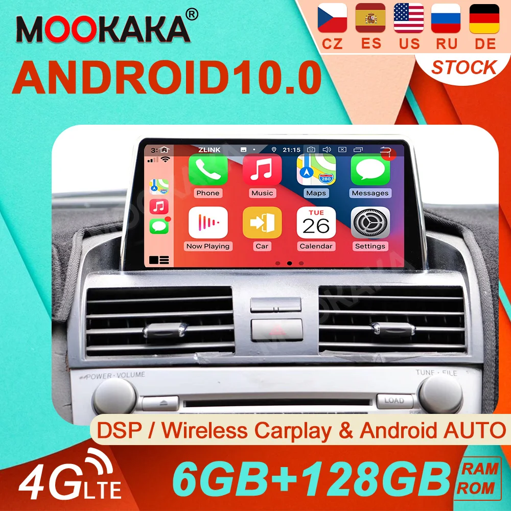 Android 10 0 8 Core 6 + 128G Carplay для Toyota Camry Aurion 2007-2012 автомобильный GPS-навигатор