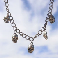 retro vintage skull pendant skeleton necklace for women men hip hop punk metal chain choker necklace fashion jewelry new gifts