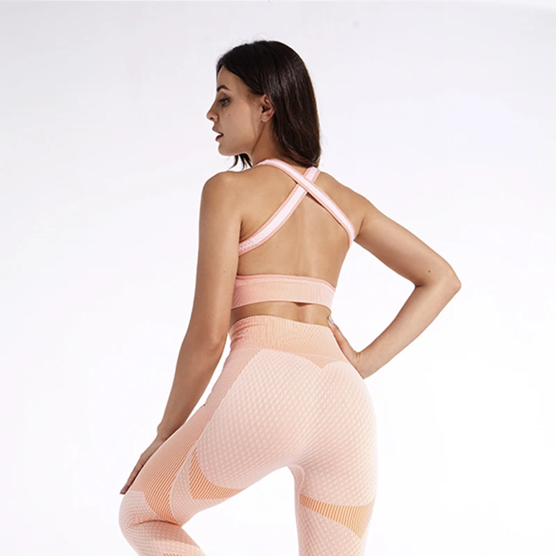 

Striped yoga bra comfortable breathable tube top seamless bra sweat-absorbent vest fitness cross sports bra running workout top