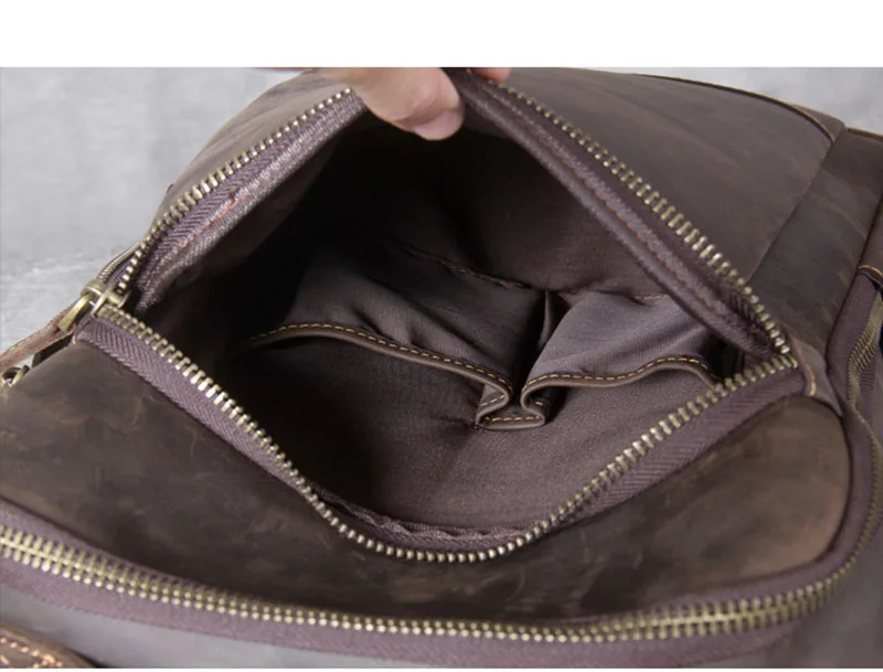 Винтажный Мужской кожаный рюкзак Crazy Horse Большой Классический дорожный ранец из