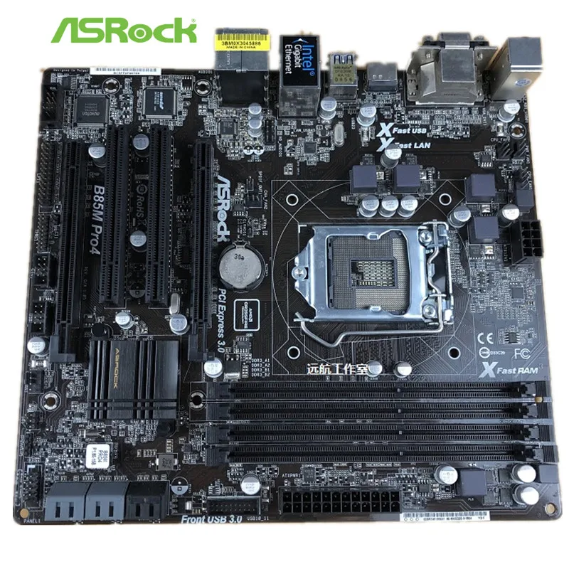 Материнская плата ASROCK B85M PRO4 B85 Socket LGA 1150 i7 i5 i3 DDR3 32G SATA3 Micro-ATX используется 90% кабель sata