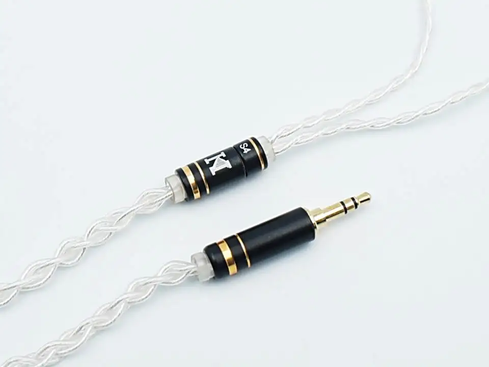 Серебристый Hi Fi кабель для наушников is Audio S4 4 нити 63 ядра OCC IEM|Аксессуары