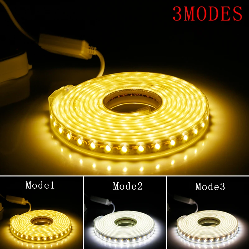 

AC 220V multicolor LED Strip Warm + White + Neutral Light For Lndoor Decoration And Outdoor Garden Lighting Led Strip Light