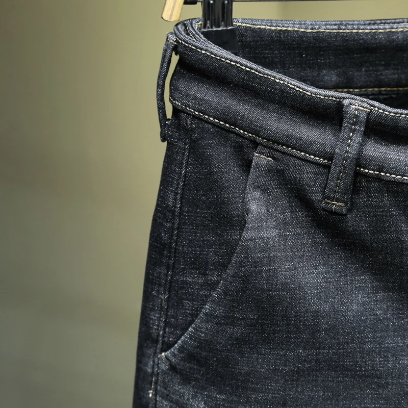 Мужские уличные брюки зимние плотные теплые простые облегающие джинсы-шаровары