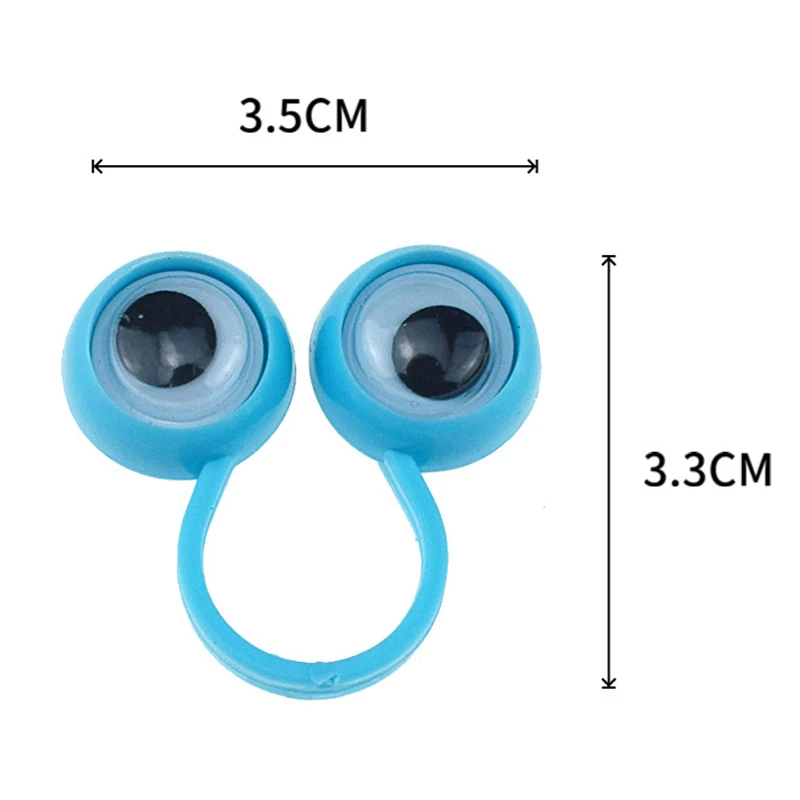 

1pcs Random Color Eye Finger Puppets Plastic Rings with Wiggle Eyes toy Favors for Kids Assorted Colors Gift Toys Pinata Fillers