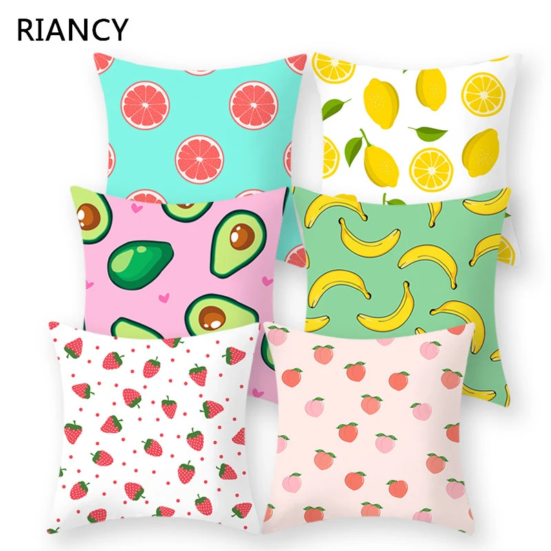 

Peach Avocado Pattern Decorative Cushions Pillowcase Polyester Cushion Cover Throw Pillow Sofa Decoration Pillowcover 40911