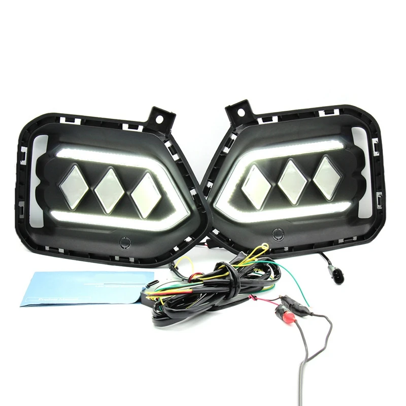 

2Pcs for Hyundai IX35 2018-2019 White Yellow Blue Streamer Tri-Color Car Daytime Running Light