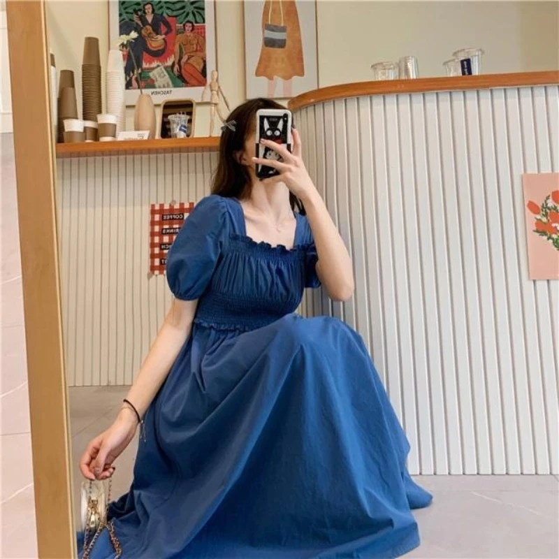 Однотонное женское летнее повседневное французское стильное сарафан для