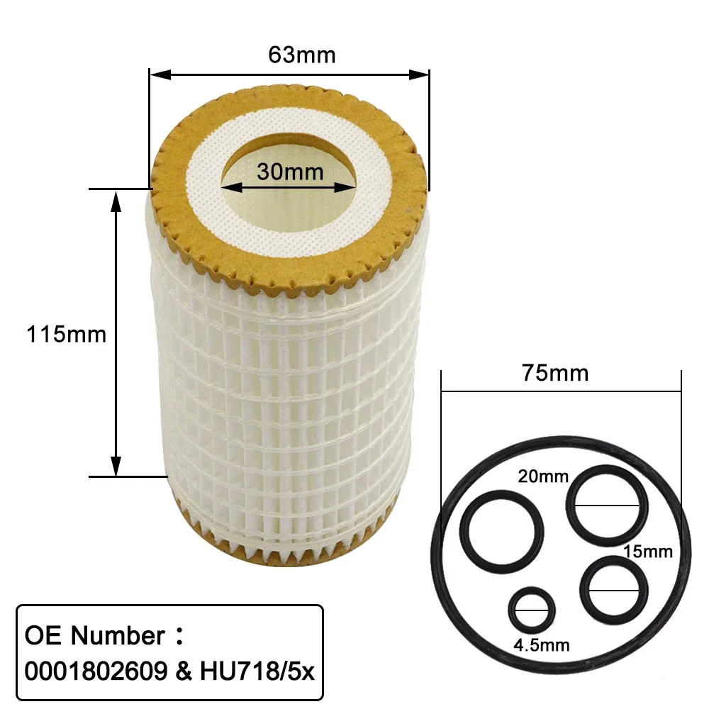 Масляный фильтр двигателя для Mercedes C230 C280 C300 C350 ML320 HU718/5x 0001802609|Масляные фильтры| |
