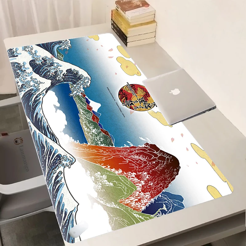 

Japan Great Waves Art Mouse Pad Large 900x400 Table Rubber Kawaii Gaming Accessories Mousepad Lock Edge Keyboard Desk Mat CS GO