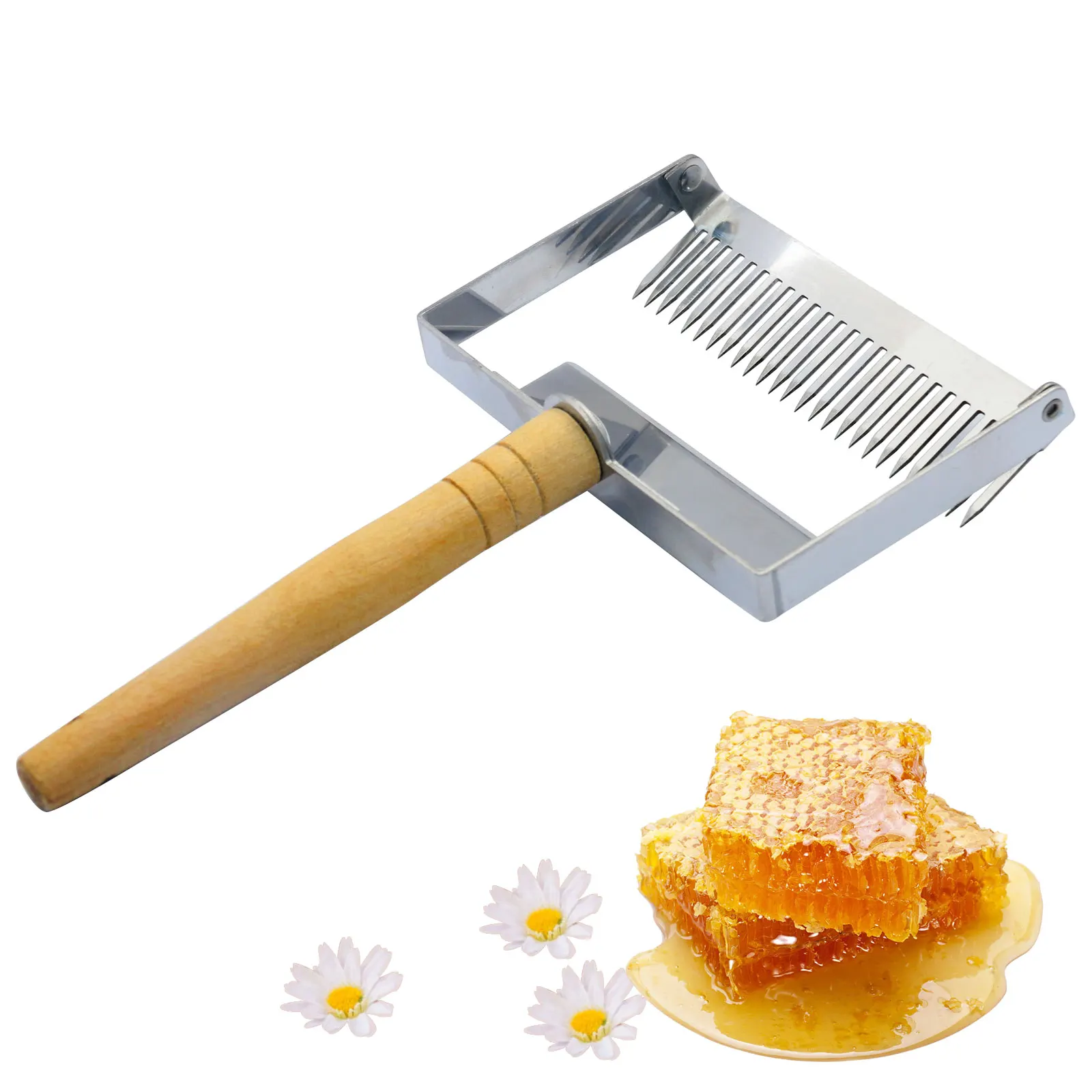 

1Pc Beekeeping Tools Widened New Stainless Steel Balanced Honey Cutting Fork Non-Slip Wooden Handle Honey Cutting Knife