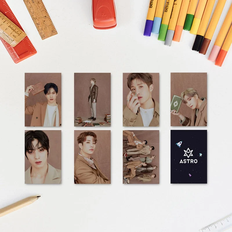 7 шт./компл. Kpop Астро участников Фотокарточка шесть альбомов BLUE FLAME Двусторонняя