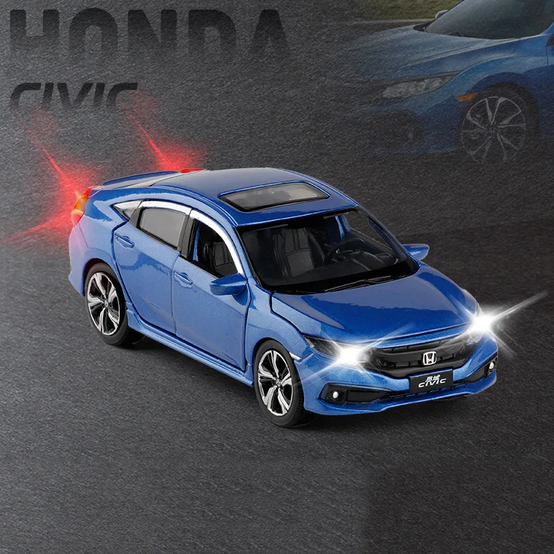 

Машинка для мальчиков, литая под давлением модель Honda Civic 1/32, 2020