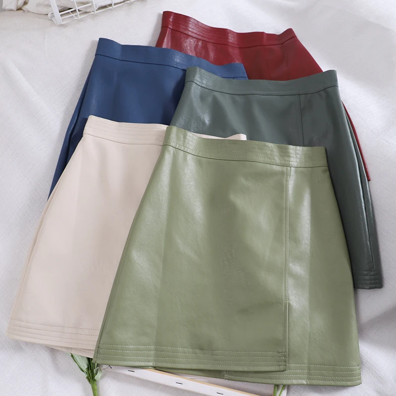 Женская юбка сезон осень зима шикарные ботинки с высокой талией однотонная