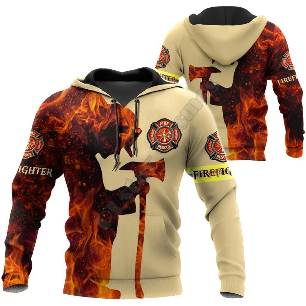 

Respectful Firefighter 3D All Over Printed Hoodies zipper hoodie women For men Halloween Pullover streetwear