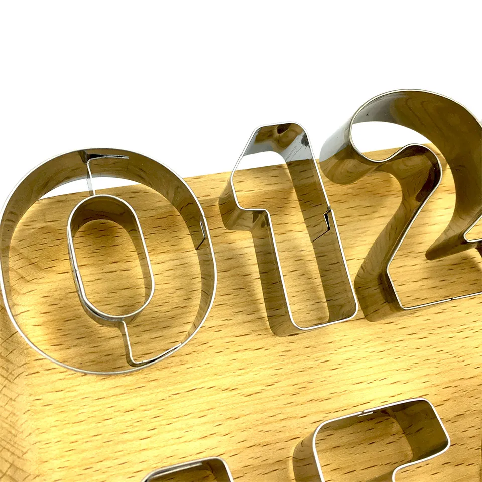 9PCS/Set 0-8 Arabic Numerals Cookie Cutters Molds Puzzle Numbers Cute Candy Stainless Steel Biscuit Mold DIY Baking Tools | Дом и сад