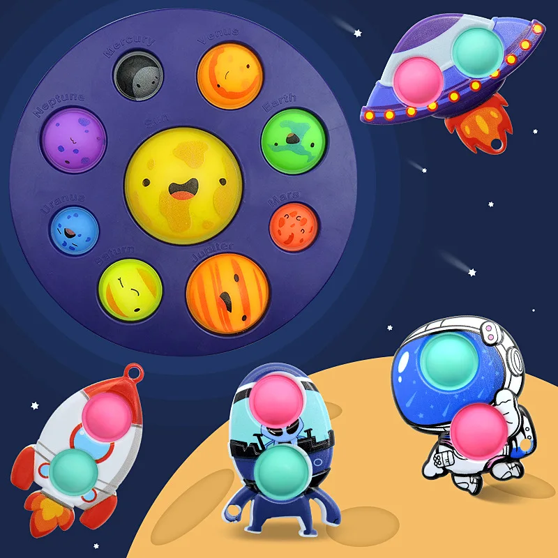 

2021 new product Cosmic planetary decompression keychain vent silicone toy portable decompression toy develop intelligence