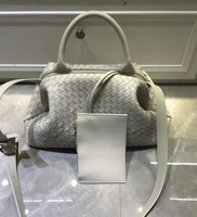 real leather tote bag women woven top handle cowhide clutch handbags desginer luxury brand handmade shoulder bags messenger bags