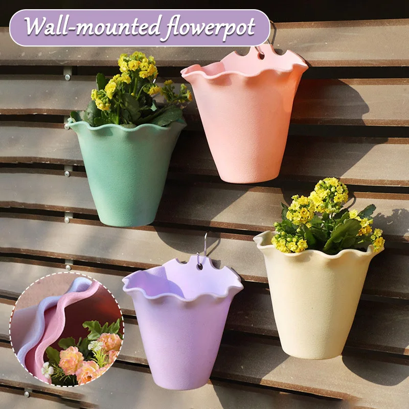 

Wall Hanging Planter Plastic Convenience Wall Mount Flowerpot Plants Container Basket Pot For Indoor Outdoor flower pot macetas