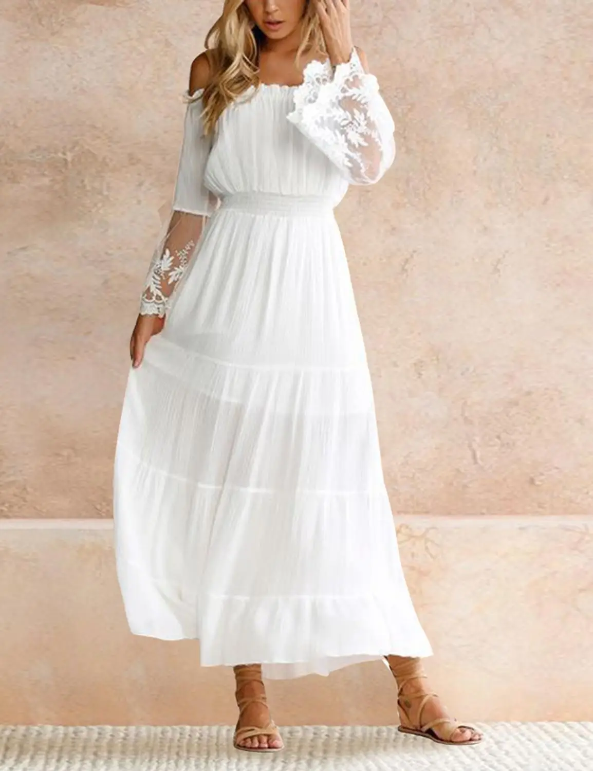 Женское Бандажное платье с кисточками DANALA белое кружевное банкетное открытыми