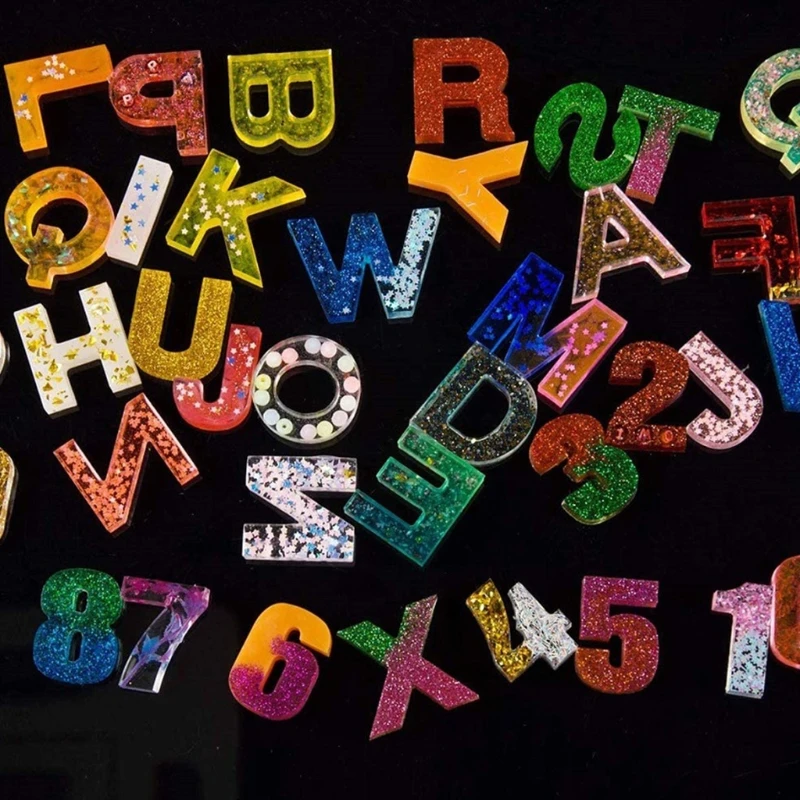 

1 Set DIY Alphabet Letter Number Keychain Pendant Silicone Mould Crafts Jewelry Making Tool Crystal Epoxy Resin Mold
