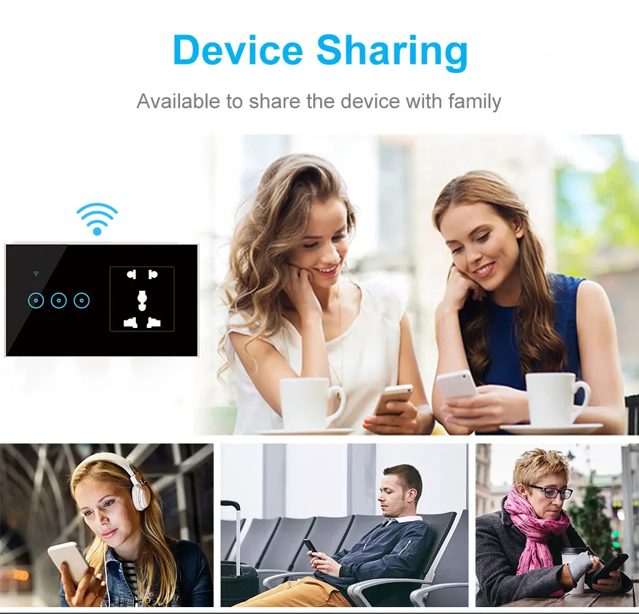 

eWelink WiFi Wall Switch with Socket EU Plug Smart APP Remote Control Smart Switch & Socket Google Home Alexa Compatible IFTTT