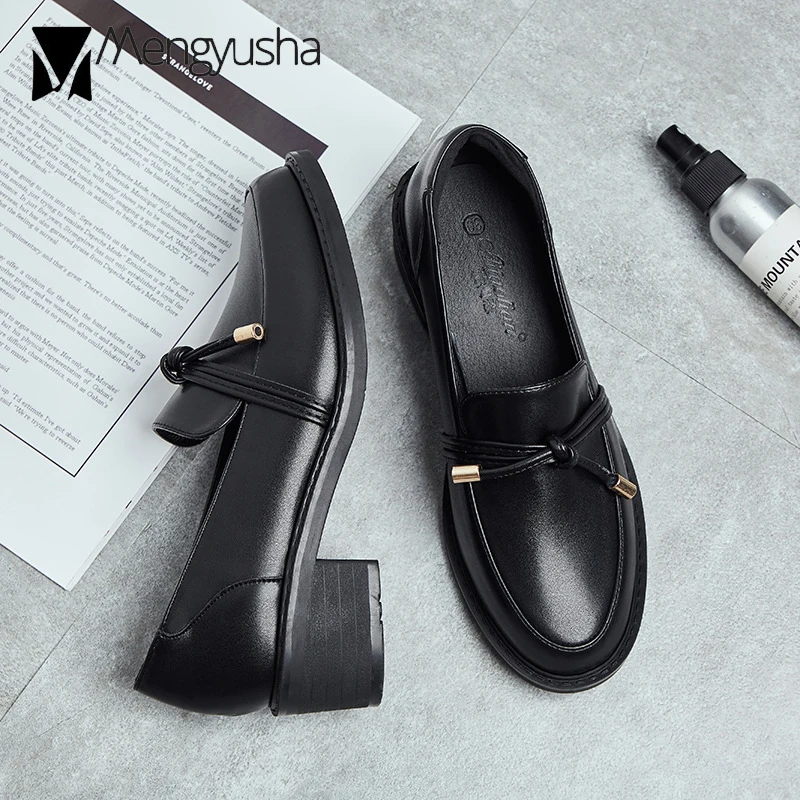 Женские туфли оксфорды в британском стиле дерби из искусственной кожи на плоской