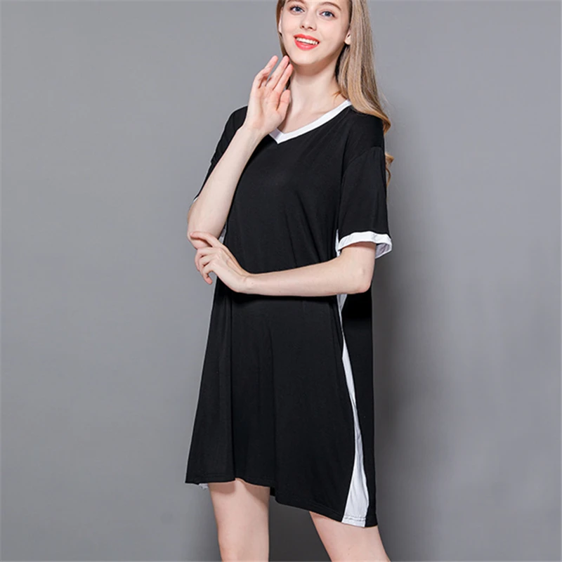 Женское Повседневное платье из модала свободное тонкое с коротким рукавом и
