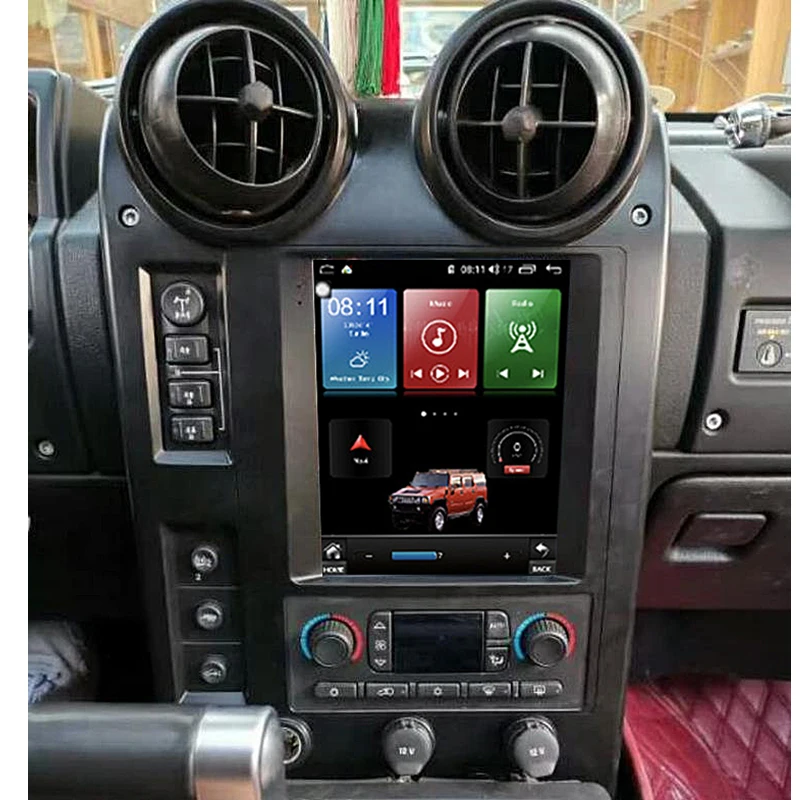 6G128G Android 11 Für Hummer H2 2004-2009 Tesla stil Auto GPS Navigation Kopf einheit Multimedia player Auto radio band recorder