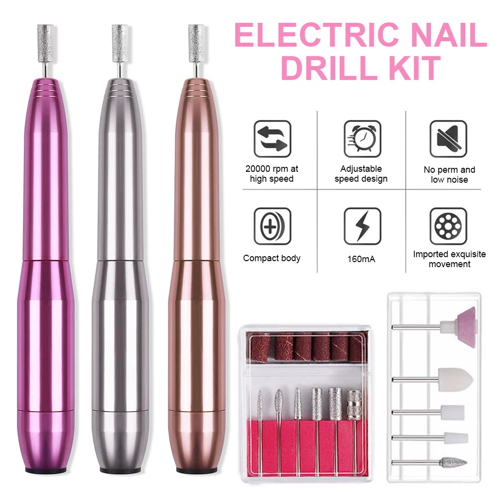 

Electric Nail Drill Kit Portable Nail Drill File Machine for Acrylic Gel Nails USB Rechargeable Manicure Tool Manicure set