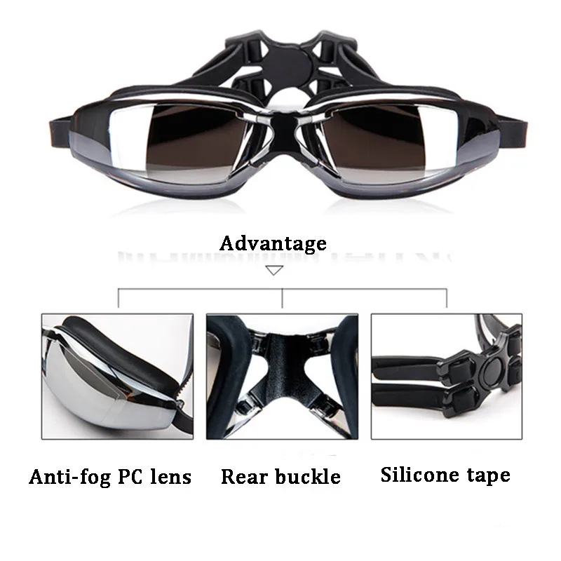 Водонепроницаемые противотуманные очки для плавания унисекс занятий спортом на